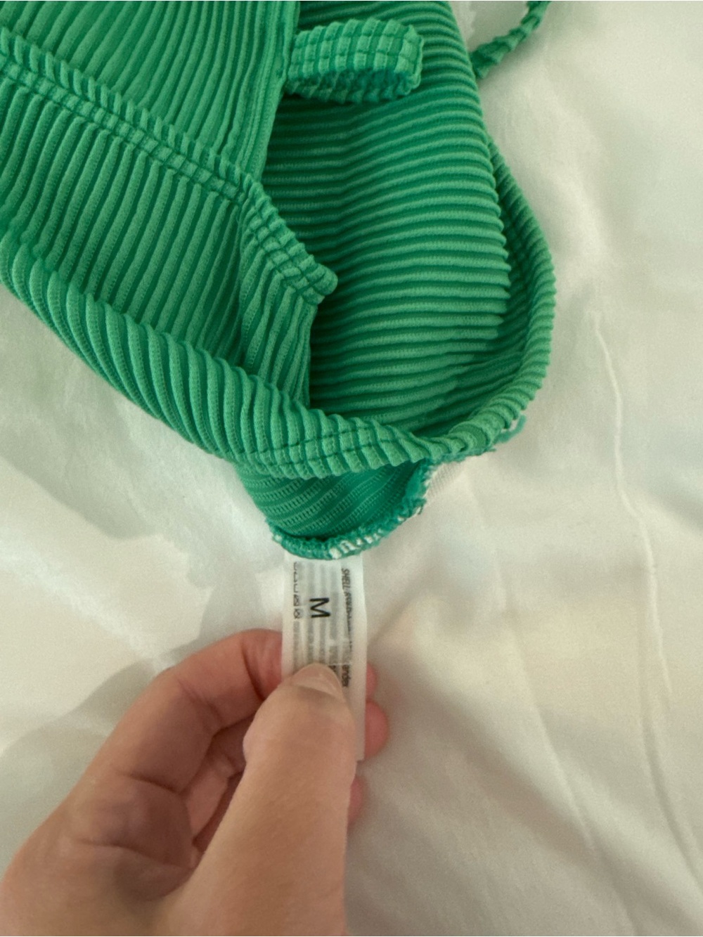 Green Ribbed One-Piece Swimsuit - Picture 4 of 4